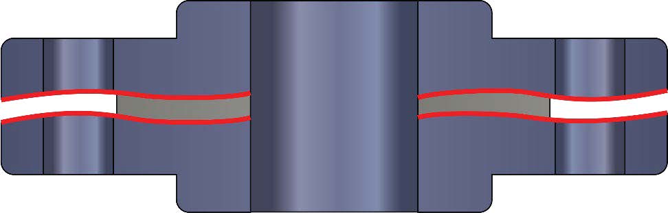 Bolted flange connection surface wavines