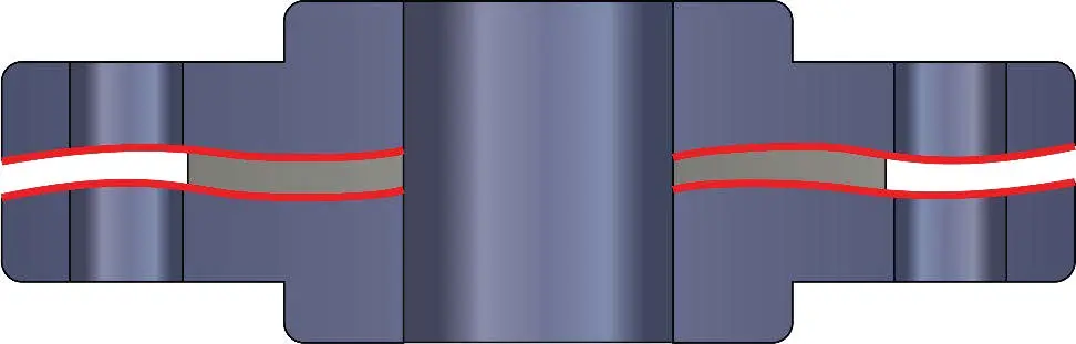 Bolted flange connection surface wavines