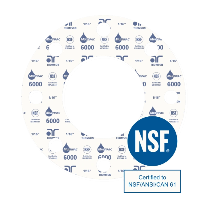 MultiPac 6000 NSF 61 certified aramid nitrile gasket sheet for potable water service